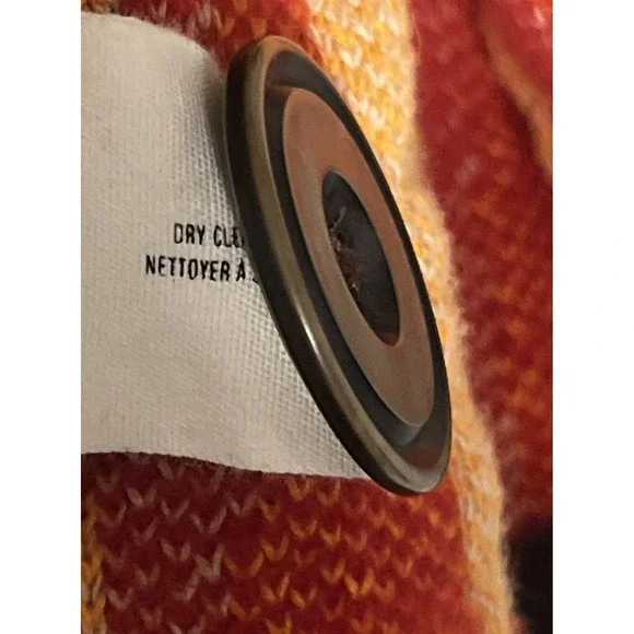 Anthropologie Wool Blend Sparrow Cardigan Sweater Women's M Geometric Brown Red - Picture 6 of 13